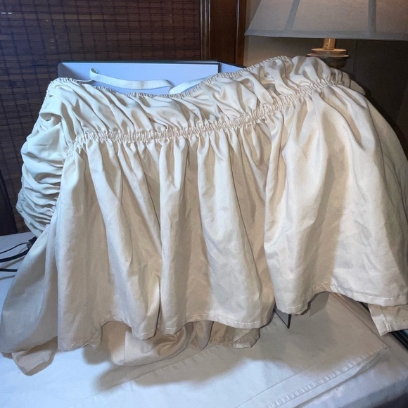 Other - Cream Ruffled Furniture Cover Accent